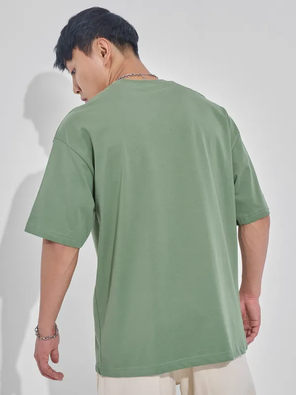 Marvel By Highlander Men Green Doctor Doom Printed Round Neck Oversized Fit T-Shirt