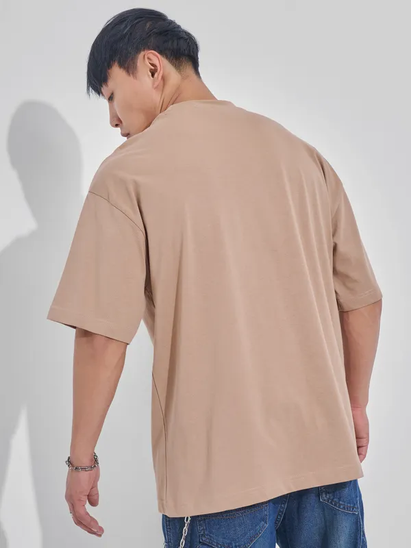 Marvel By Highlander Men Brown Doctor Doom Printed Round Neck Oversized Fit T-Shirt