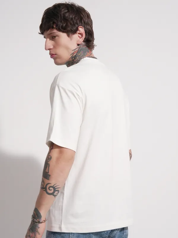 Marvel By Highlander Men Off White Avengers Printed Round Neck T-Shirt