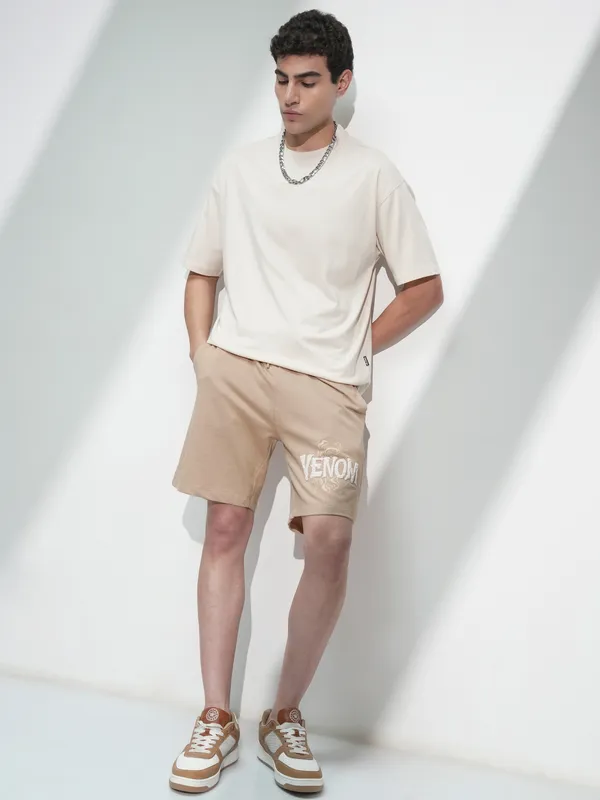 Marvel By Highlander Men Nude Venom Relaxed Fit Shorts