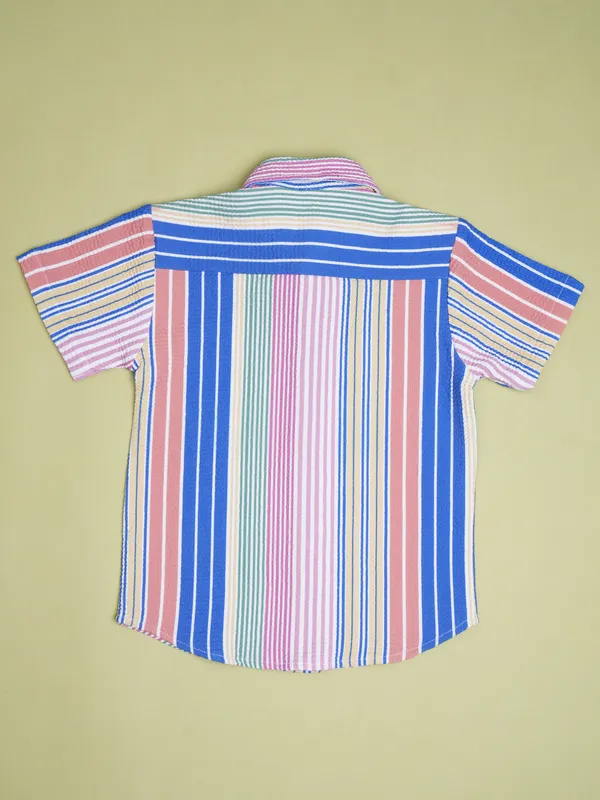 Hoop Boys Multi Striped Slim Fit Casual Shirts