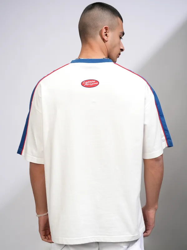 Cars Men Printed Round Neck Oversized Fit T-Shirt