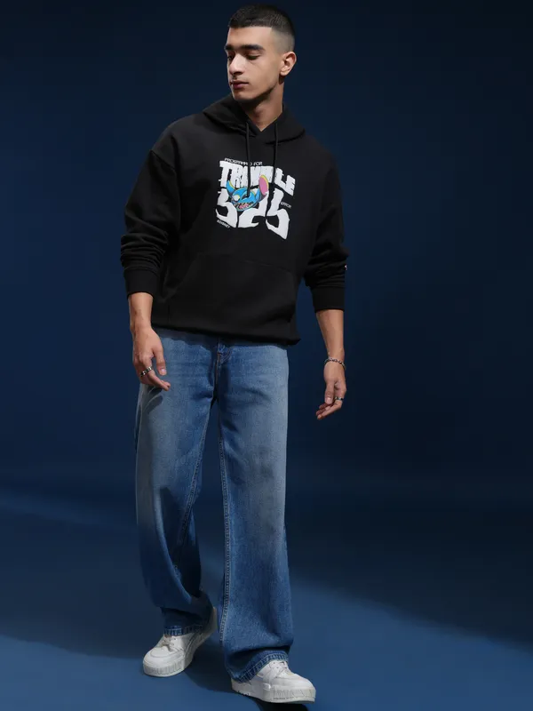 Stitch Men Printed Oversized Fit Sweatshirt