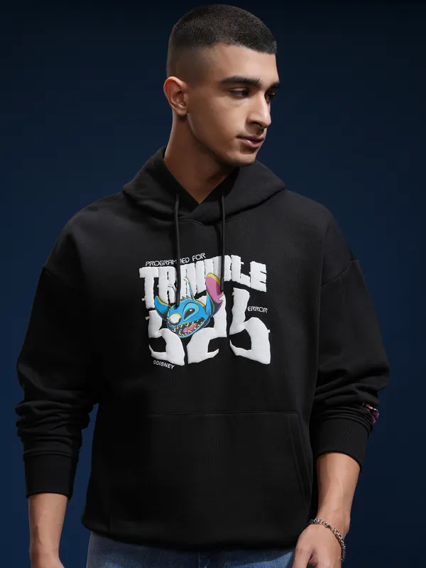 Stitch Men Printed Oversized Fit Sweatshirt