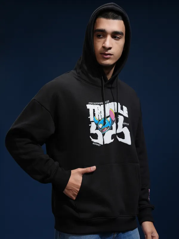 Stitch Men Printed Oversized Fit Sweatshirt