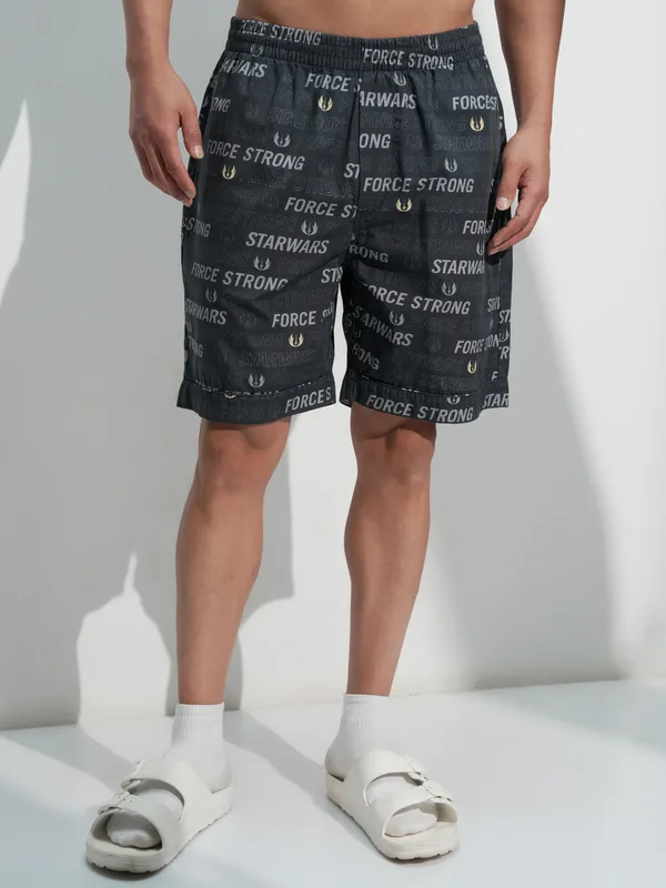 Star Wars By Highlander Men Black Darth Vader Shirt With Shorts Co-Ords