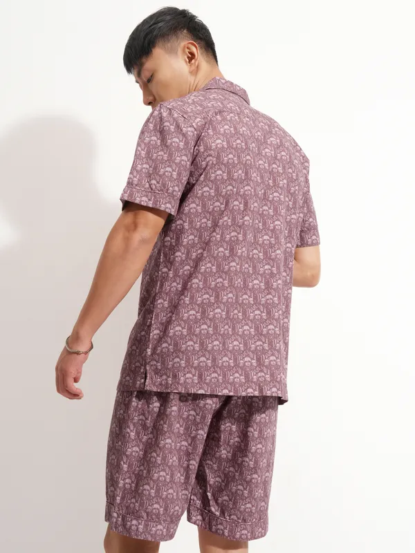 Highlander Men Purple Star Wars T-shirt With Shorts Co-Ords