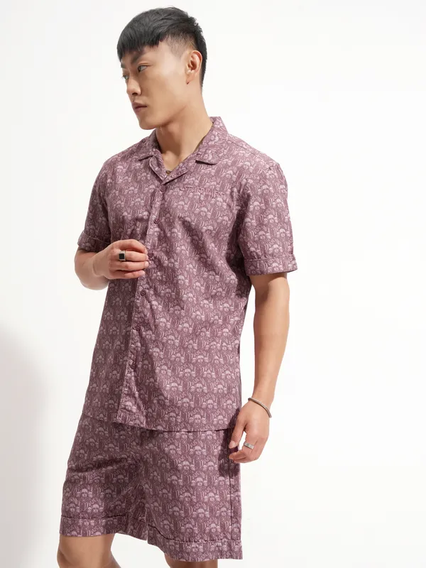 Highlander Men Purple Star Wars T-shirt With Shorts Co-Ords