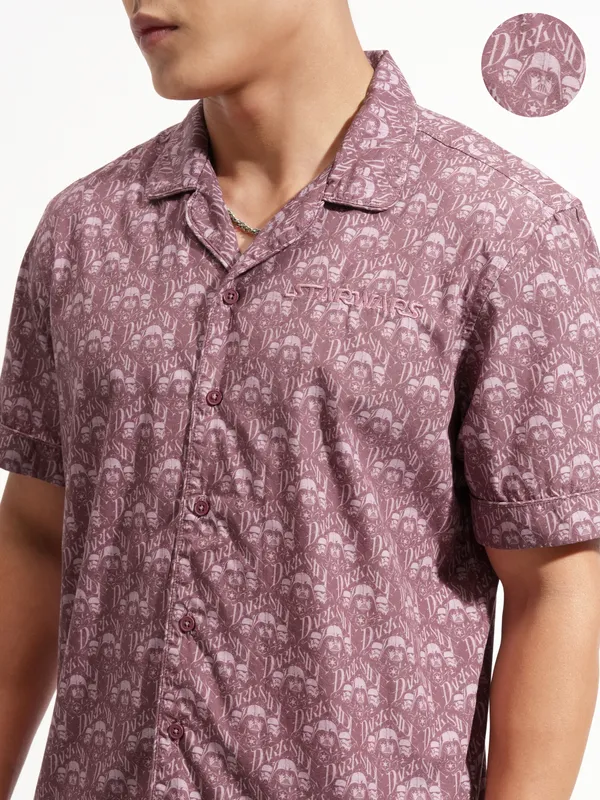 Highlander Men Purple Star Wars T-shirt With Shorts Co-Ords