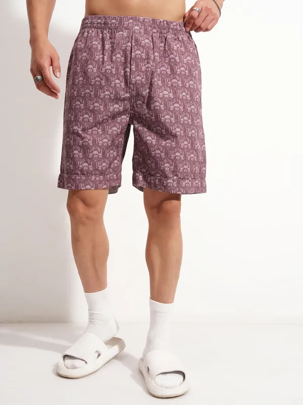 Highlander Men Purple Star Wars T-shirt With Shorts Co-Ords