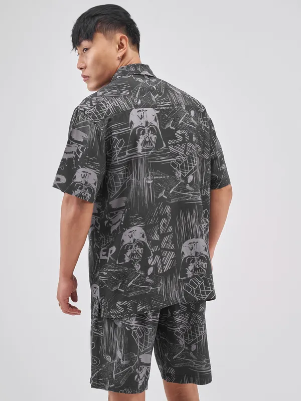 Star Wars Highlander Men Black Shirt With Shorts Co-Ords
