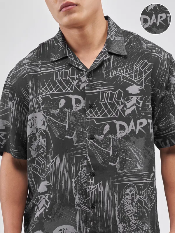 Star Wars Highlander Men Black Shirt With Shorts Co-Ords