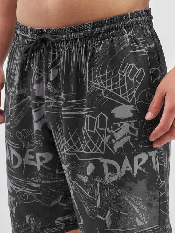 Star Wars Highlander Men Black Shirt With Shorts Co-Ords