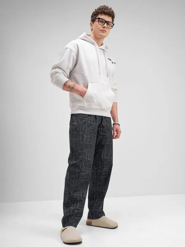 Star Wars By Highlander Men Black Star Wars Printed Lounge Pant