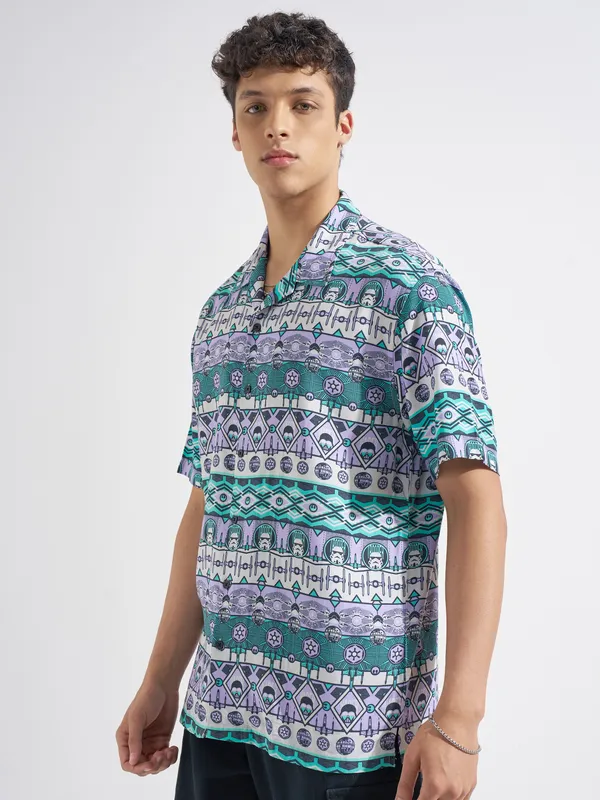 Highlander Men Multi Star Wars Printed Relaxed Fit Casual Shirt