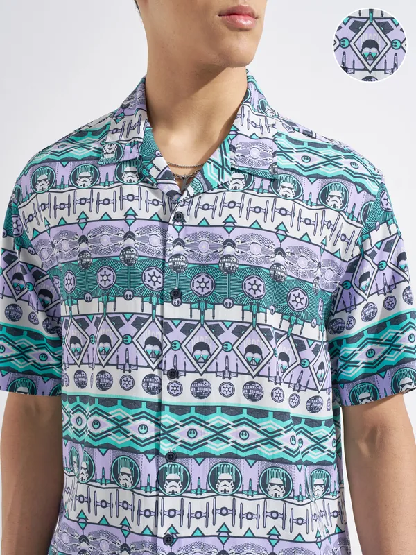 Highlander Men Multi Star Wars Printed Relaxed Fit Casual Shirt