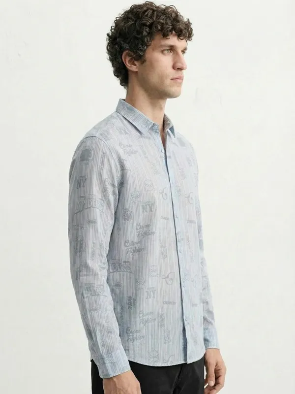 Marvel By Highlander Men Blue Spiderman Printed Regular Fit Casual Shirt