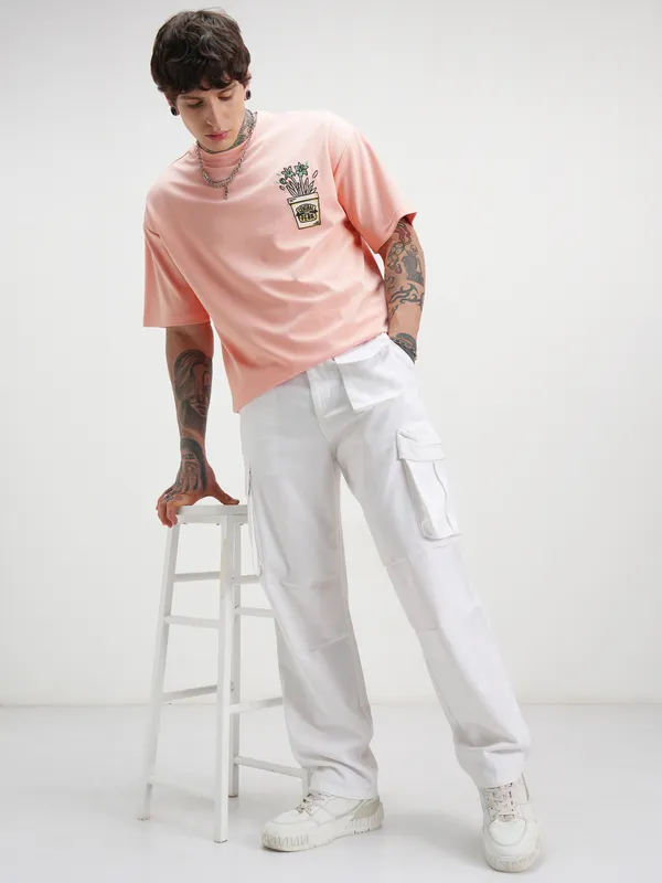 Star Wars Highlander Men White Star Wars Loose Fit Solid Regular Trouser