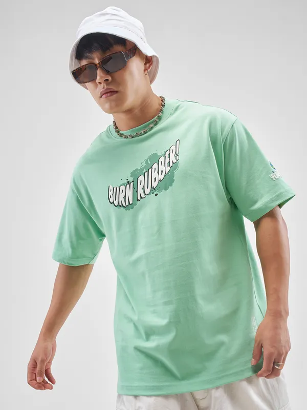 Highlander Men Green Ninja Turtles Printed Round Neck T-Shirt