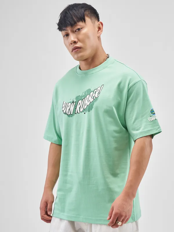 Highlander Men Green Ninja Turtles Printed Round Neck T-Shirt