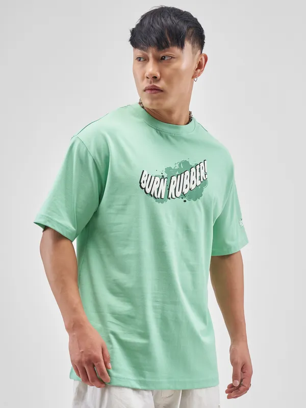 Highlander Men Green Ninja Turtles Printed Round Neck T-Shirt