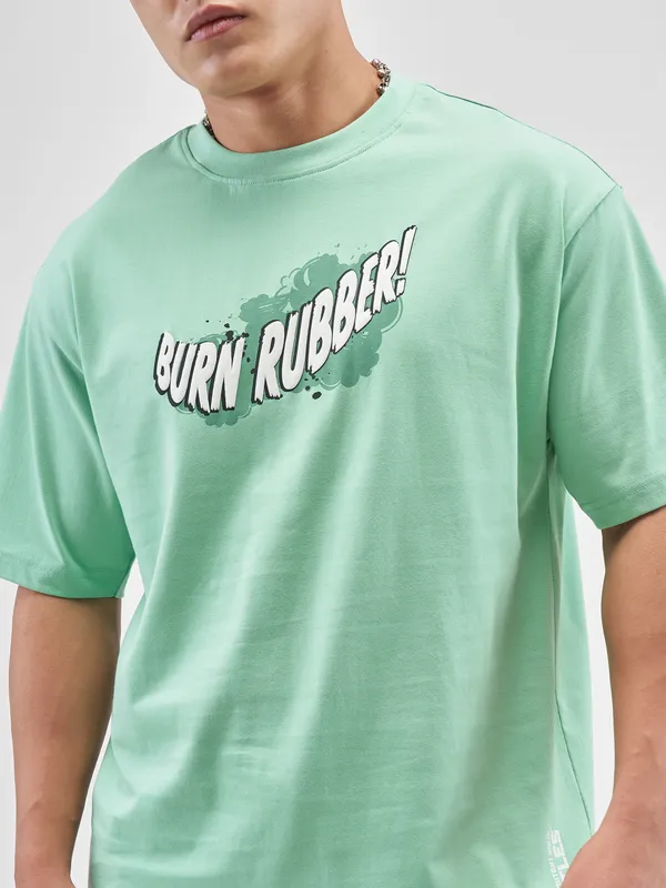 Highlander Men Green Ninja Turtles Printed Round Neck T-Shirt