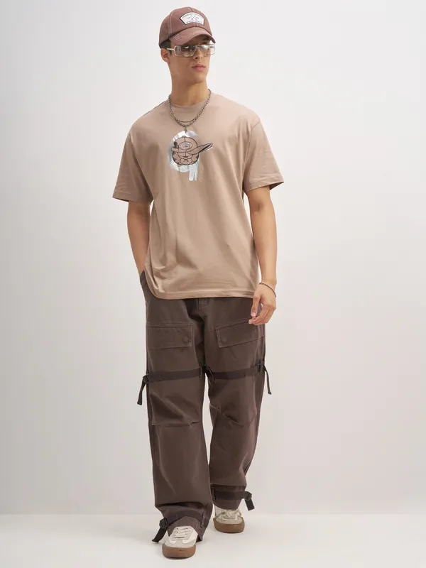 Garfield Men Printed Round Neck T-Shirt