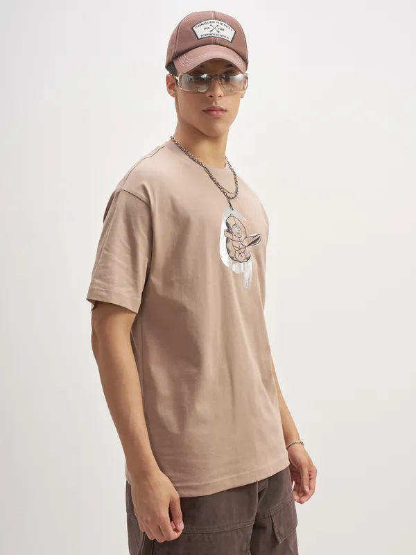 Garfield Men Printed Round Neck T-Shirt