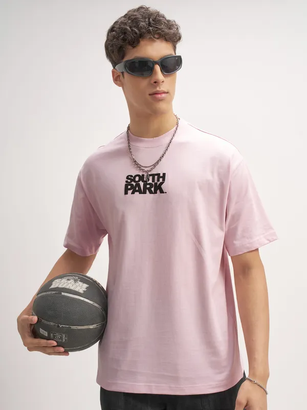 Highlander Men Pink South Park Printed Round Neck T-Shirt