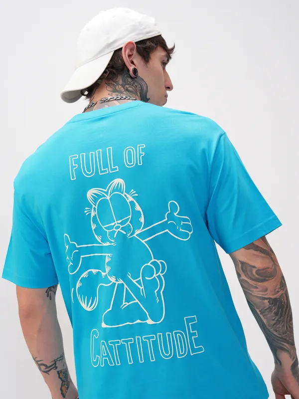 Garfield Men Printed Round Neck T-Shirt