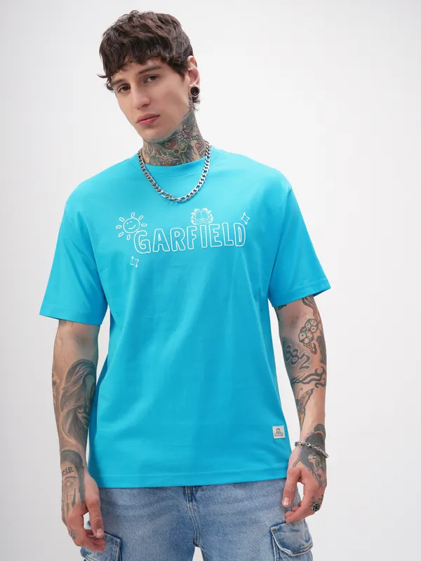 Garfield Men Printed Round Neck T-Shirt