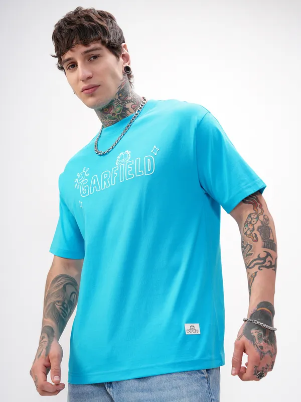 Garfield Men Printed Round Neck T-Shirt