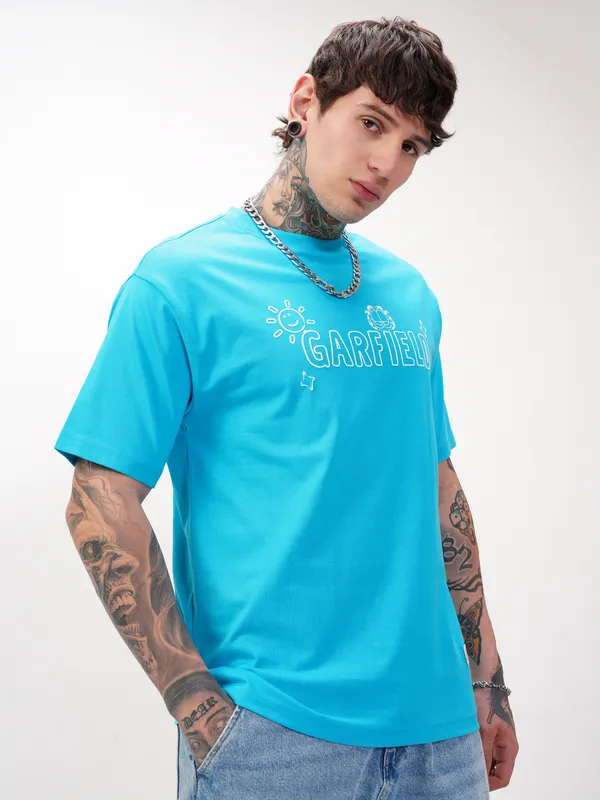 Garfield Men Printed Round Neck T-Shirt