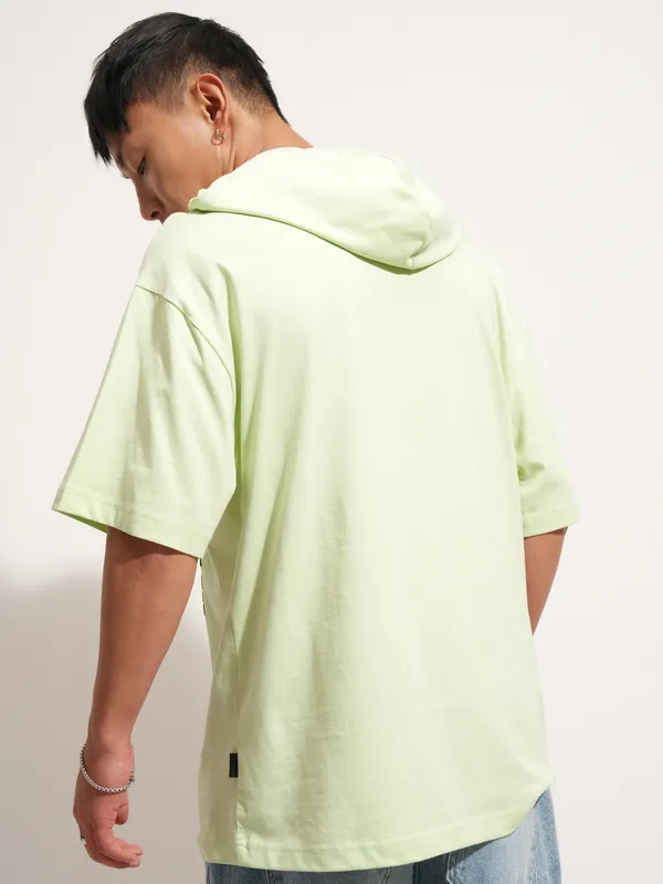 Highlander Men Green Ninja Turtles Printed Hood Oversized Fit T-Shirt