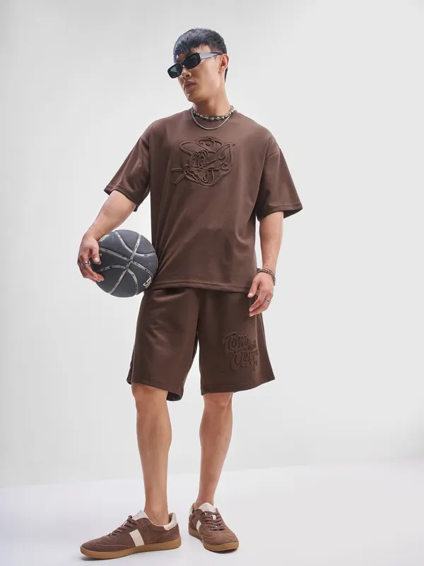 WB By Highlander Men Brown Tom And Jerry T-shirt With Shorts Co-Ords