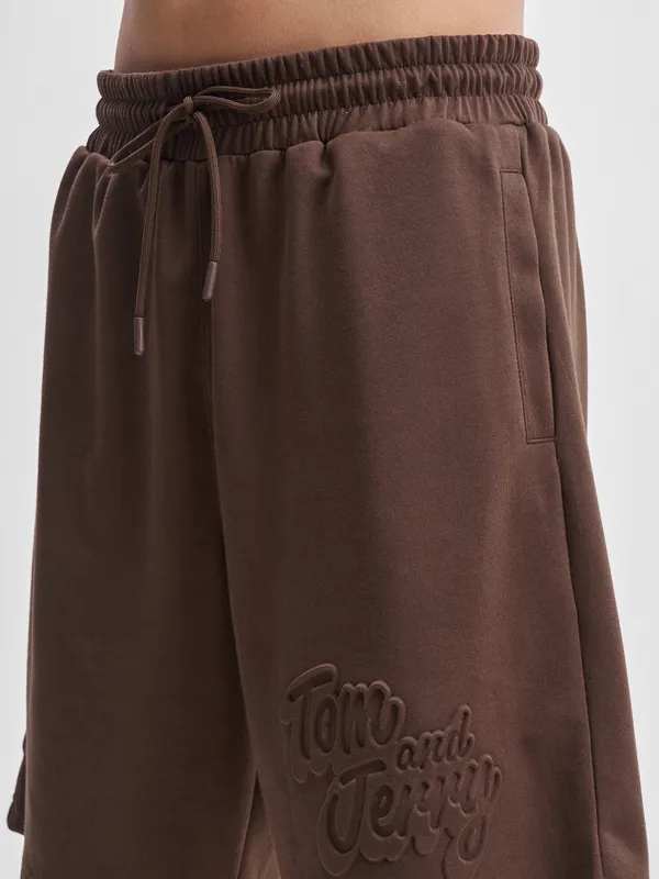 WB By Highlander Men Brown Tom And Jerry T-shirt With Shorts Co-Ords