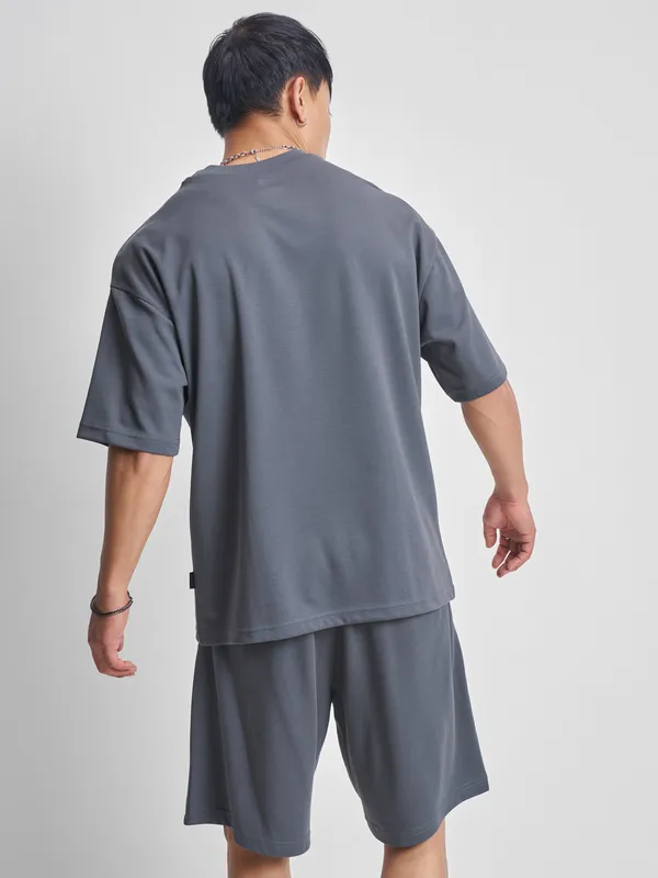 WB By Highlander Men Grey Tom And Jerry T-Shirt With Shorts Co-Ords