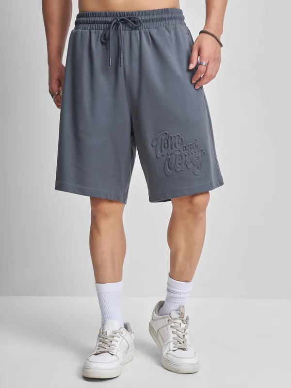 WB By Highlander Men Grey Tom And Jerry T-Shirt With Shorts Co-Ords