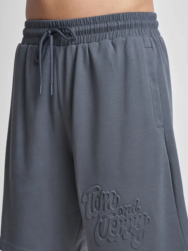 WB By Highlander Men Grey Tom And Jerry T-Shirt With Shorts Co-Ords
