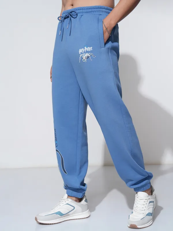 WB By Highlander Men Blue Harry Potter Straight Fit Printed Joggers