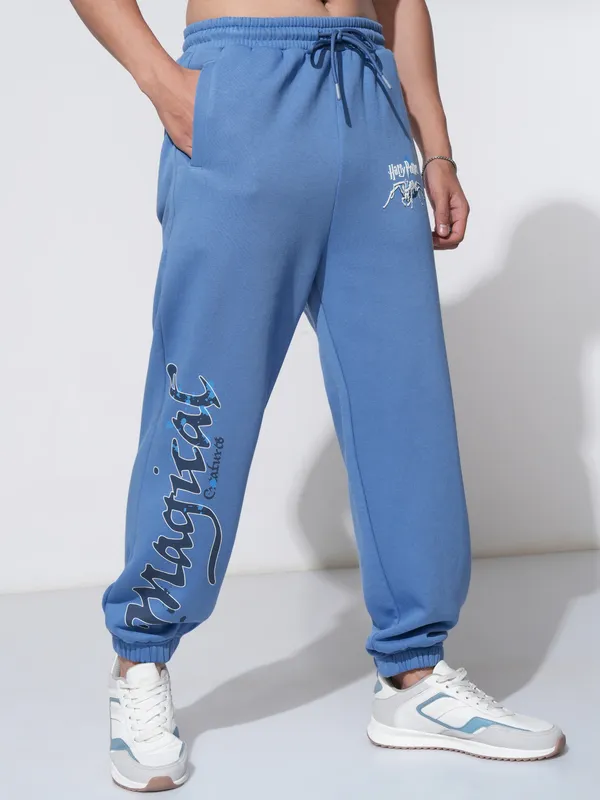 WB By Highlander Men Blue Harry Potter Straight Fit Printed Joggers