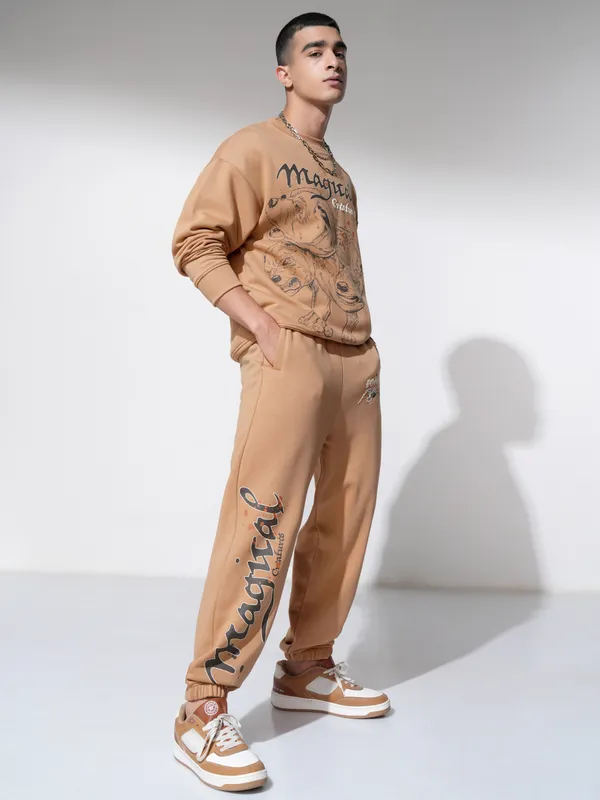 WB By Highlander Men Brown Harry Potter Straight Fit Printed Joggers