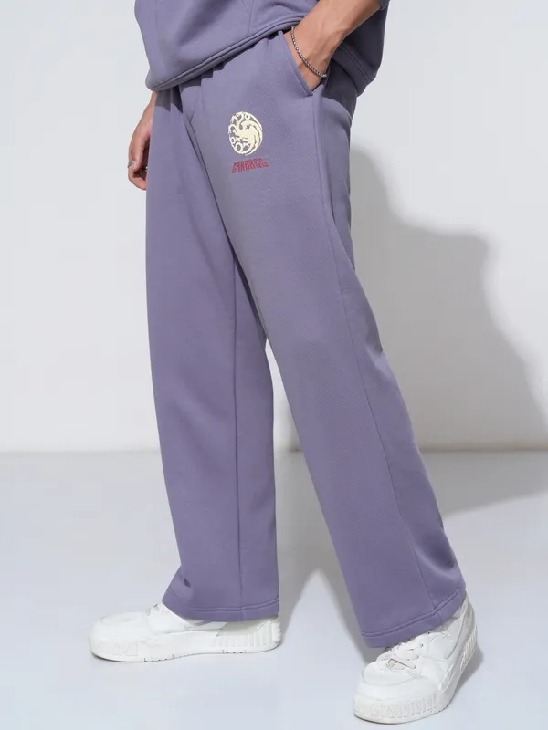 WB By Highlander Men Purple Game Of Thrones Straight Fit Printed Joggers