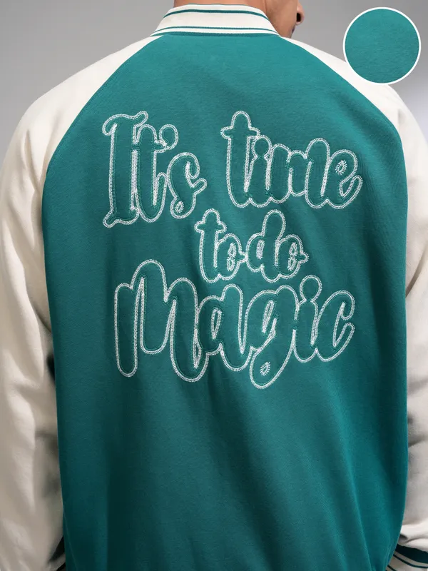 WB By Highlander Men Green Harry Potter Printed Varsity Jacket