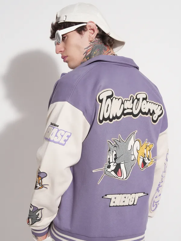 Tom And Jerry Printed Varsity Jacket