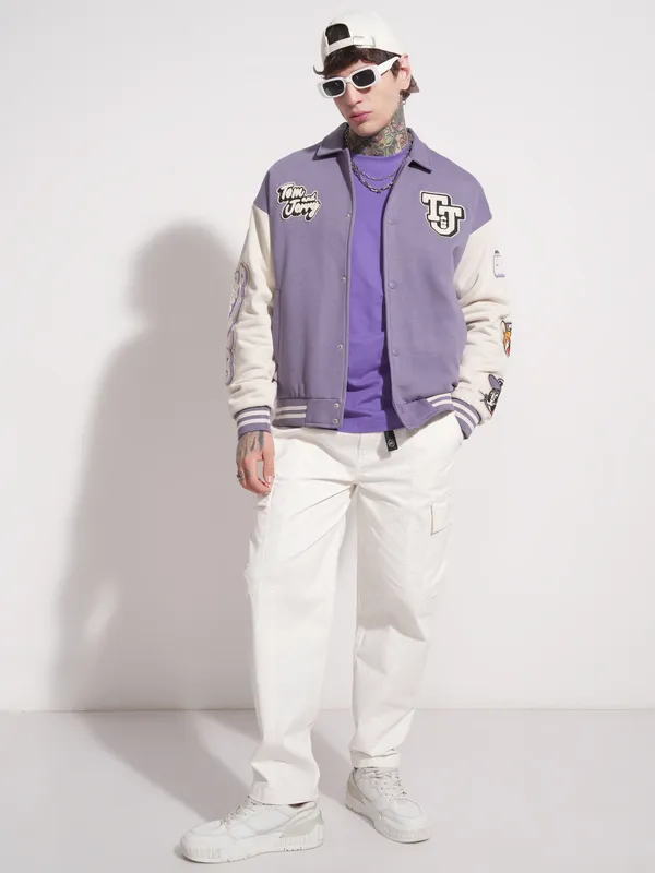 Tom And Jerry Printed Varsity Jacket