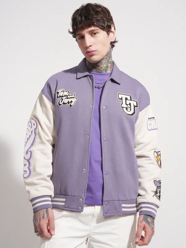 Tom And Jerry Printed Varsity Jacket