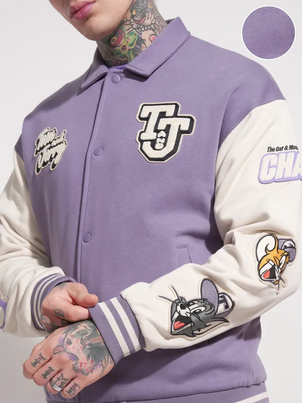 Tom And Jerry Printed Varsity Jacket