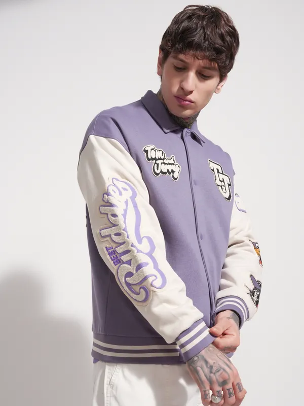 Tom And Jerry Printed Varsity Jacket