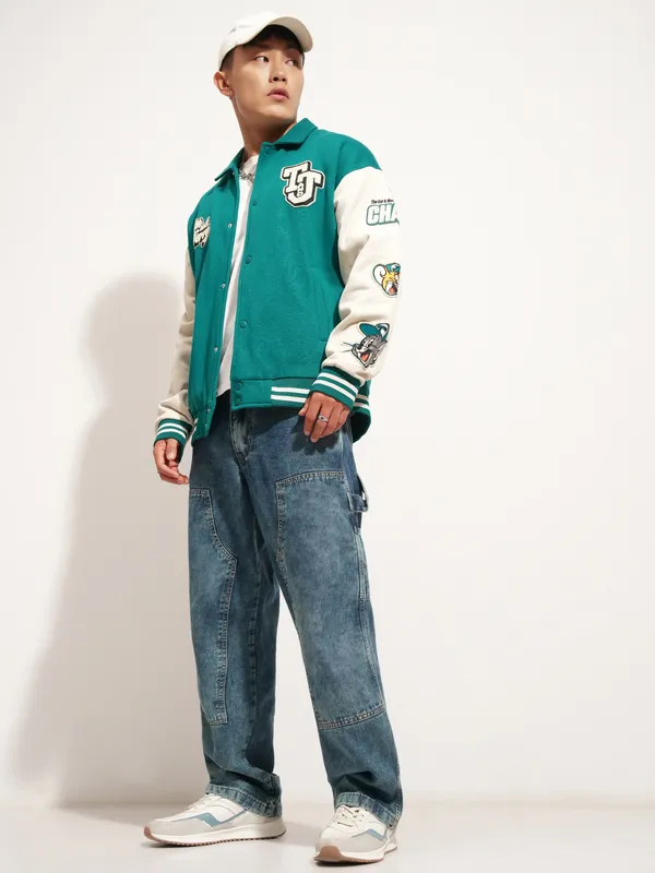 Tom And Jerry Printed Varsity Jacket